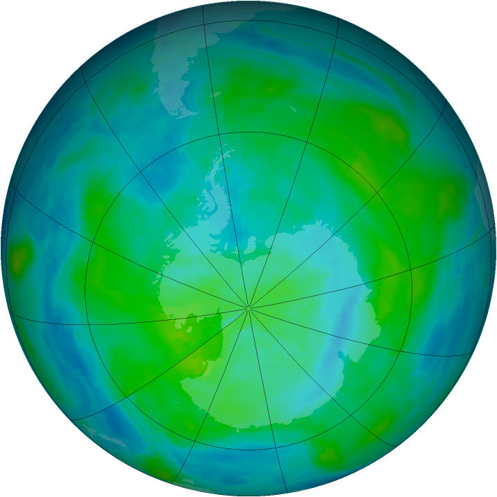 Antarctic ozone map for 01 March 1984